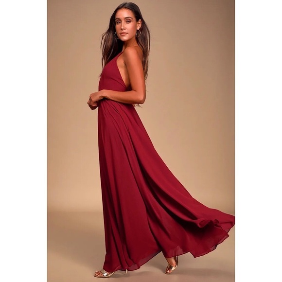 Lulus Heavenly Chiffon Halter Backless Maxi Dress - Picture 2 of 16